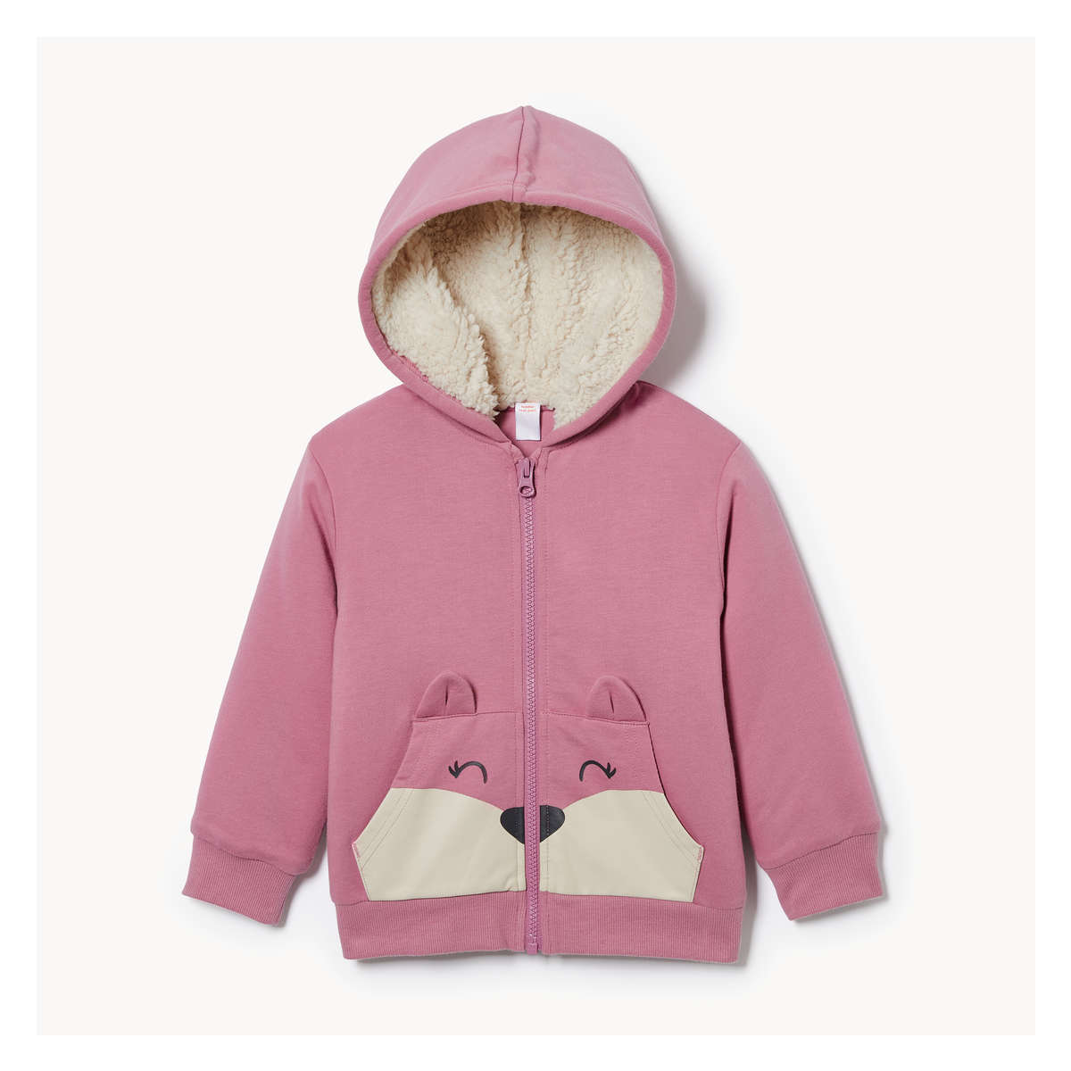 Toddler Girls Fleece Hoodie in Dusty Rose from Joe Fresh